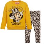 Disney Minnie Mouse Baby Girls Fleece Sweatshirt and Leggings Outfit Set Infant to Big Kid