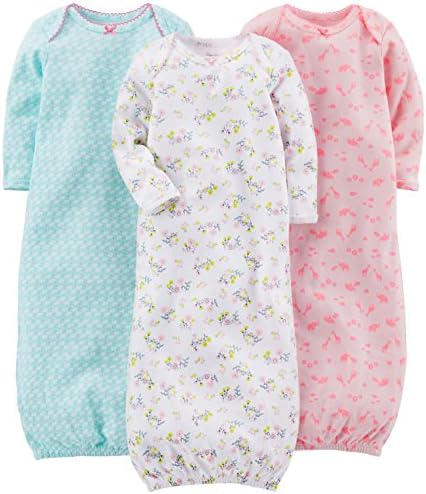 Simple Joys by Carter's Baby Girls' 3-Pack Cotton Sleeper Gown