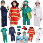 Toddler Dress up Clothes Boys Dress up Costumes for Play Kids Dress up Costumes Firefighter, Police, Astronaut, Doctor Role Play Toddler Toys Christmas Birthday Gift for Girls Age 3-6 Years