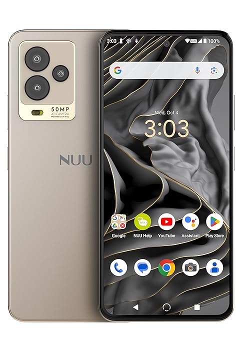 NUU A25 Unlocked Android Cell Phone, Camera Photography, Dual SIM 4G, Amoled FHD, 120Hz, Android 13