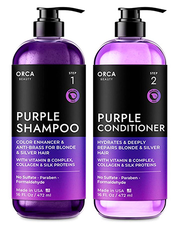 Purple shampoo and conditioner