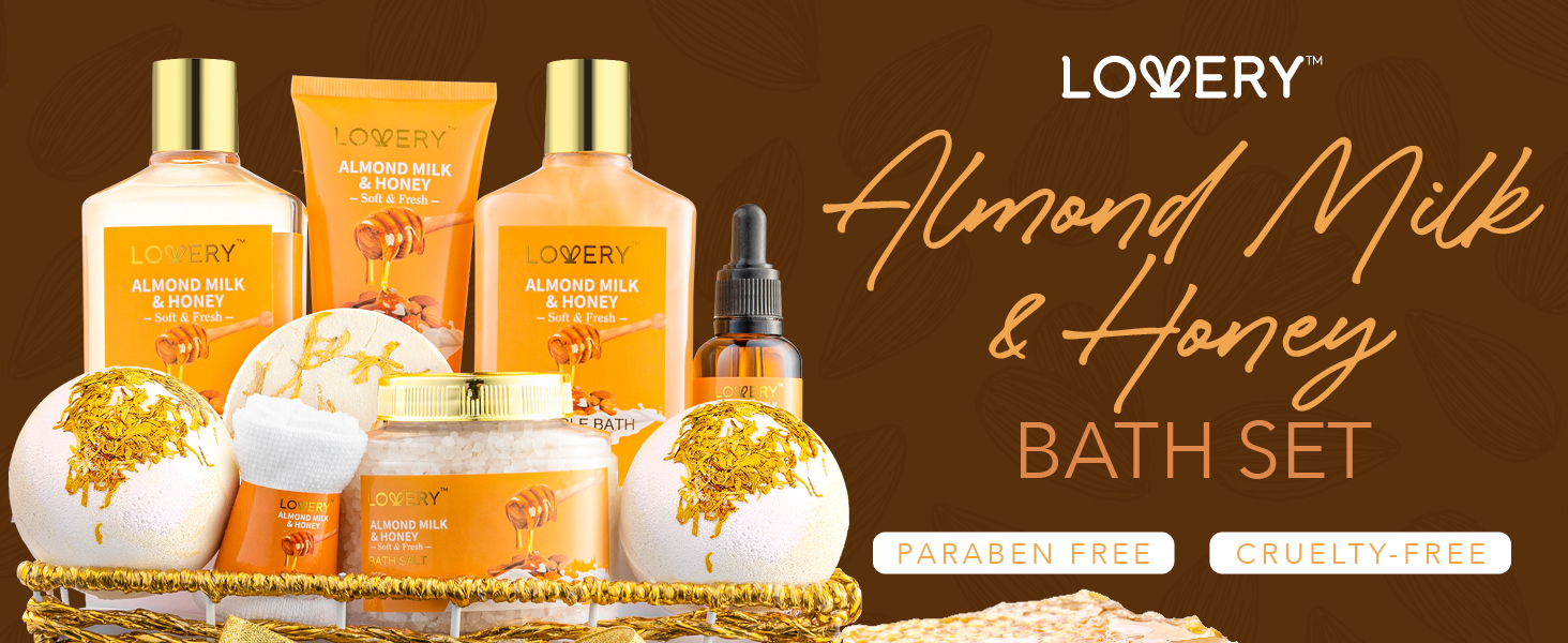 Lovery almond milk & honey bath set