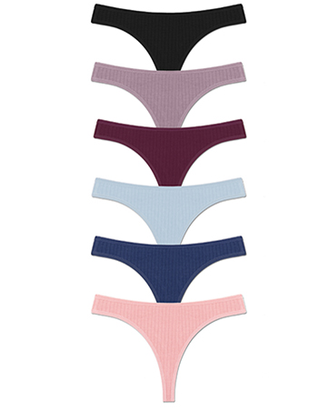 6 Pack Cotton Thongs