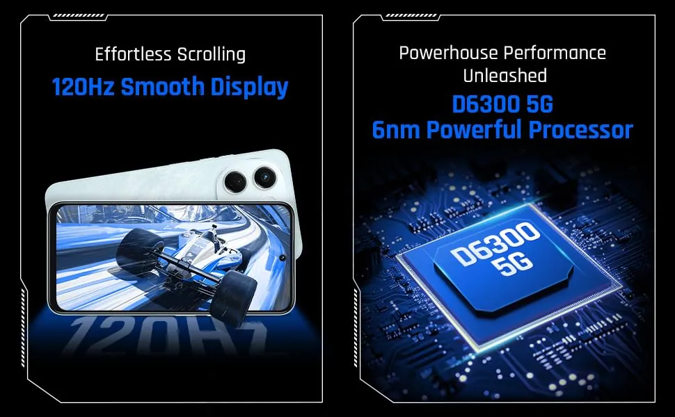 120hz Smooth Display  | D6300 5G Powerful Processor