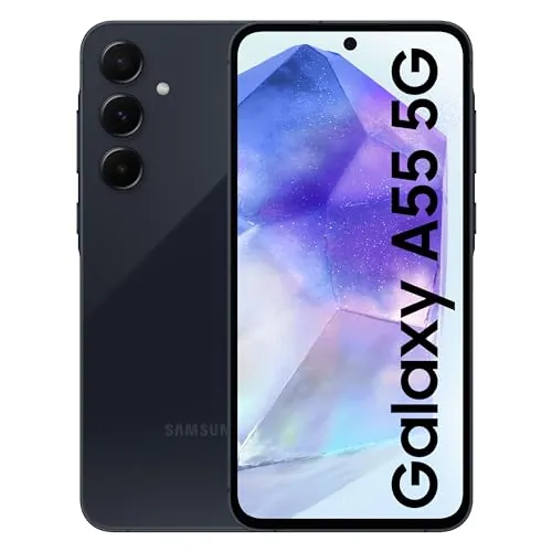 Samsung Galaxy A55 5G (Awesome Navy, 8GB RAM, 128GB Storage) | Metal Frame | 50 MP Main Camera (OIS) | Nightography | IP67 | Corning Gorilla Glass Victus+ | sAMOLED with Vision Booster