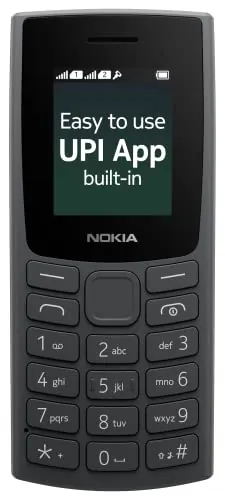 (Refurbished) Nokia All-New 105 Dual Sim Keypad Phone with Built-in UPI Payments, Long-Lasting Battery, Wireless FM Radio | Charcoal