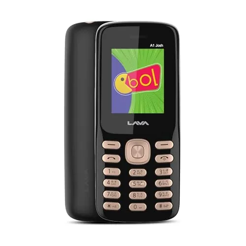 Lava A1 Josh (with BOL Feature) Dual Sim Keypad Mobile Phone | Long-Lasting Battery |22 Launguages Read Support | Auto Call Recording | Call Blink Notification (Black Gold)