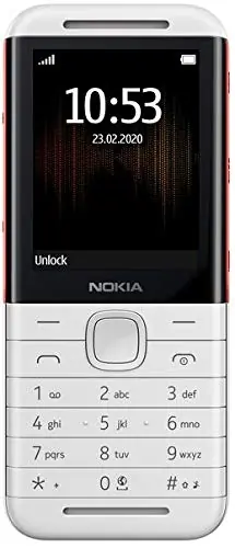 (Refurbished) Nokia 5310 (Dual Sim, White/Red)