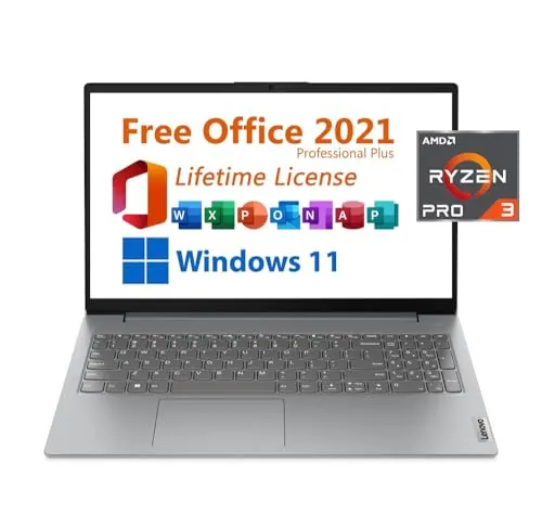 Lenovo V15 G3 IAP Laptop RYZEN 3-7320u / 8GB DDR4 / 512 GB SSD PCIe / 15.60 FHD TN Display/Windows 11/Ms-Office/Silver (Grey) / 1 Year Onsite Warranty