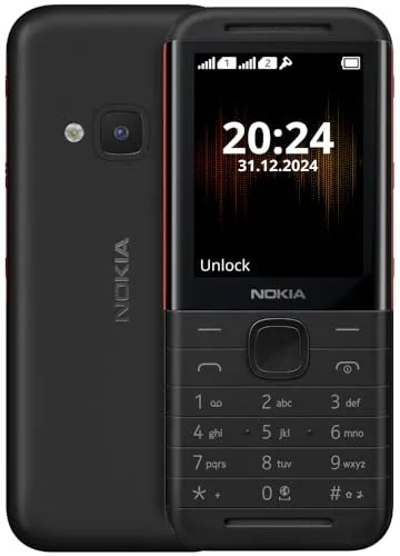 Nokia 5310 Dual SIM Keypad Phone with MP3 Player, Wireless FM Radio and Rear Camera with Flash | Black/Red