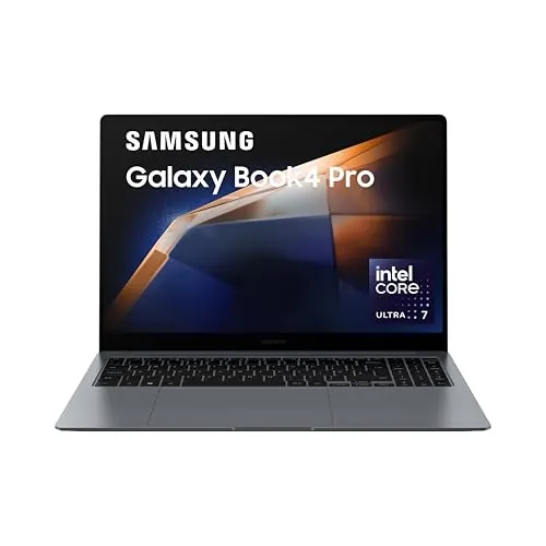 Samsung Galaxy Book4 Pro | Intel Evo Core Ultra 7 155H | Built-in AI | 16" (40.64cm) Touchscreen Dynamic AMOLED 2X 120Hz| 500 Nits (32GB/1TB SSD/Intel Arc/Win11/MSO'21/Gray/1.56kg)