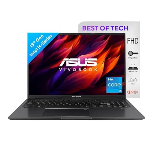 ASUS Vivobook 16, Intel Core i5-13500H, 16" 16:10 60Hz 300nits, (16GB RAM/512GB SSD/Intel Iris Xᵉ Graphics/Win 11 /Office 2021/Backlit/Fingerprint /42WHr Battery/Indie Black/1.88 Kg), X1605VA-MB547WS