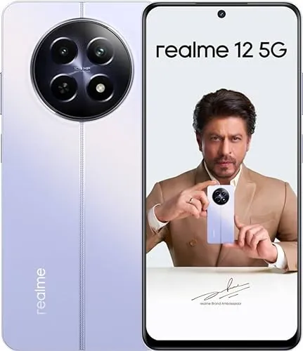 realme 12 5G (Twilight Purple, 8GB RAM 128 GB Storage) | 108 MP 3X Zoom Portrait Camera | Trendy Watch Design | 45 W SUPERVOOC Charge | 5000 mAh Massive Battery | Dual Stereo Speakers | Dynamic Button