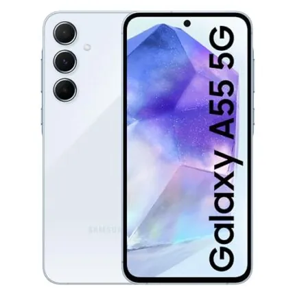 Samsung Galaxy A55 5G (Awesome Iceblue, 12GB RAM, 256GB Storage) | Metal Frame | 50 MP Main Camera (OIS) | Nightography | IP67 | Corning Gorilla Glass Victus+ | sAMOLED with Vision Booster