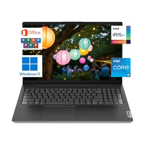 Lenovo V15 Gen 3 Laptop, 15.6" FHD Anti-Glare Display, Intel Core i5 12th Gen (1235U), 8GB RAM, 512GB SSD, Webcam, HDMI, Wi-Fi, Windows 11, MS-Office, Black, 1.5kg 1 Year Brand Warranty