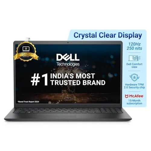 Dell 15 Thin & Light Laptop, Core i5-1235U Processor, 8GB RAM + 512GB SSD, 15.6" FHD Window 11 + MSO '21, 15 Month McAfee, Spill-Resistant Keyboard, Black, 1.66kg