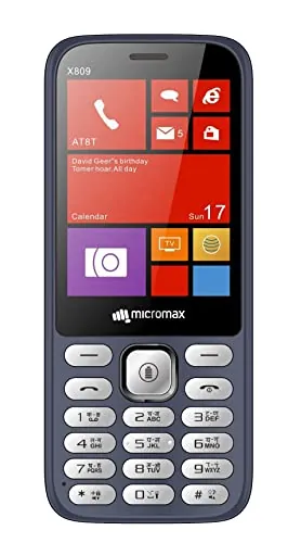 Micromax All-New X809 |Robust & Reliable Design |Keypad Mobile with 2.4" Big Screen| 1000 mAh Battery & Big Screen | Expandable Storage Upto 16GB| Super Battery Mode | Wireless FM |Blue