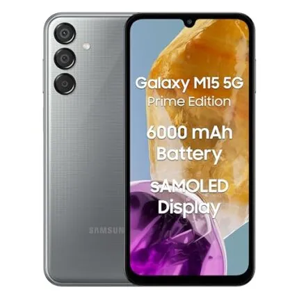 Samsung Galaxy M15 5G Prime Edition (Stone Grey,8GB RAM,128GB Storage)| Super AMOLED Display| 50MP Triple Cam| 6000mAh Battery| MediaTek Dimensity 6100+| 4 Gen. OS Upgrade & 5 Year Security Update